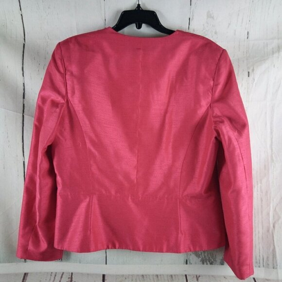 NWT Morgan Miller Womens Size 14 Hot Pink 4 Button Suit Jacket - Picture 10 of 12